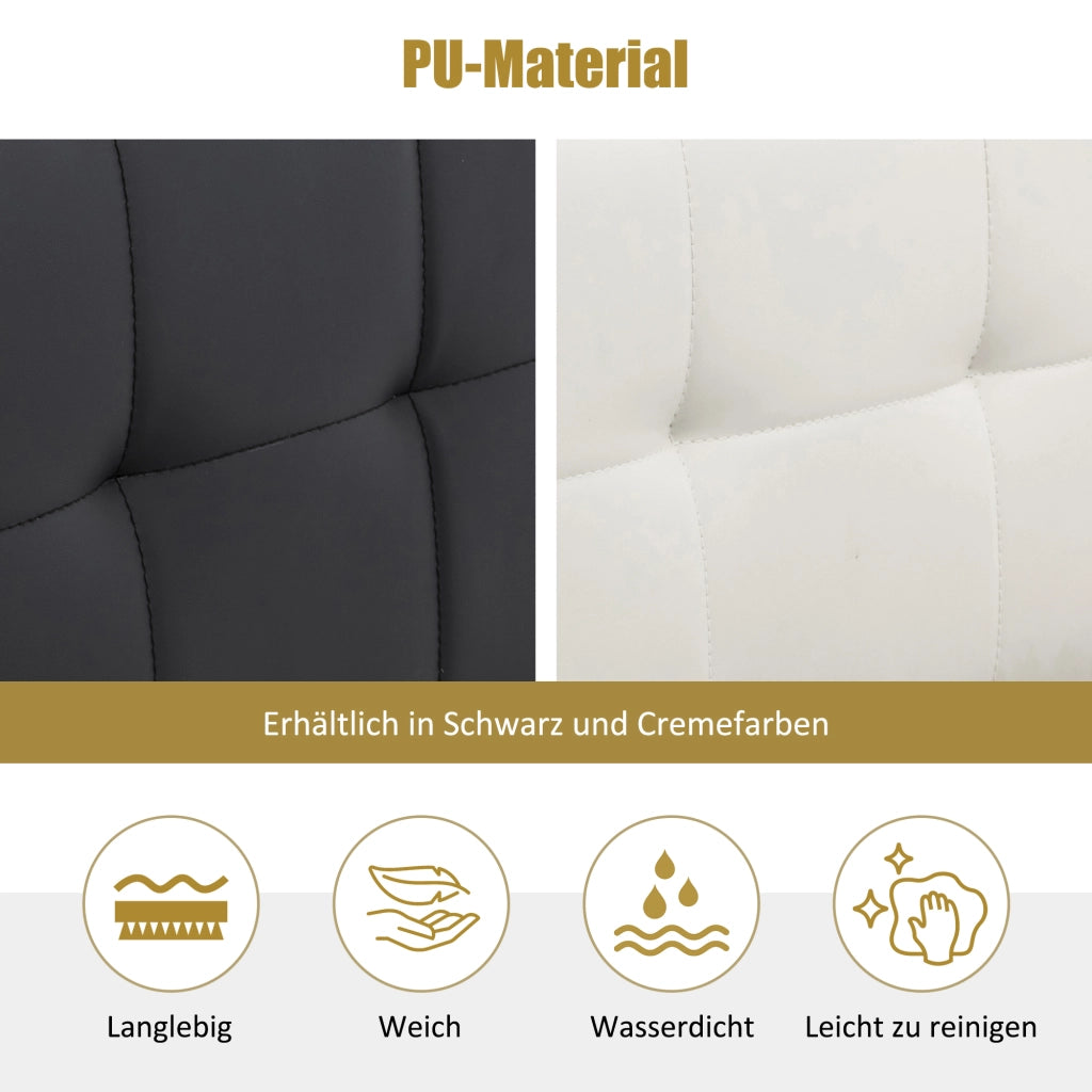 Letto imbottito con contenitore idraulico e testiera con vano nascosto; rivestimento in PU bianco; 160x200 cm; senza materasso