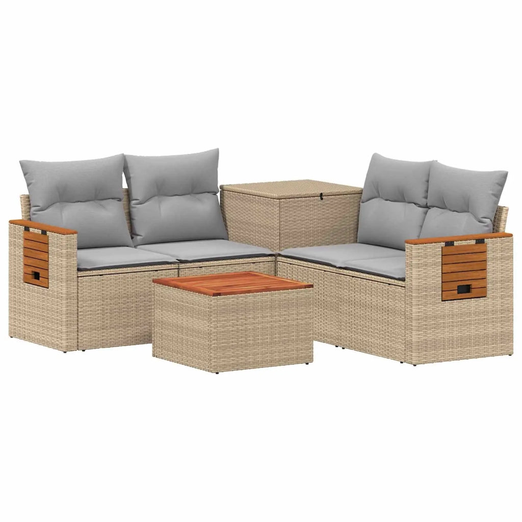 Set di divani 6 pz Beige e Grigio Chiaro 3447679