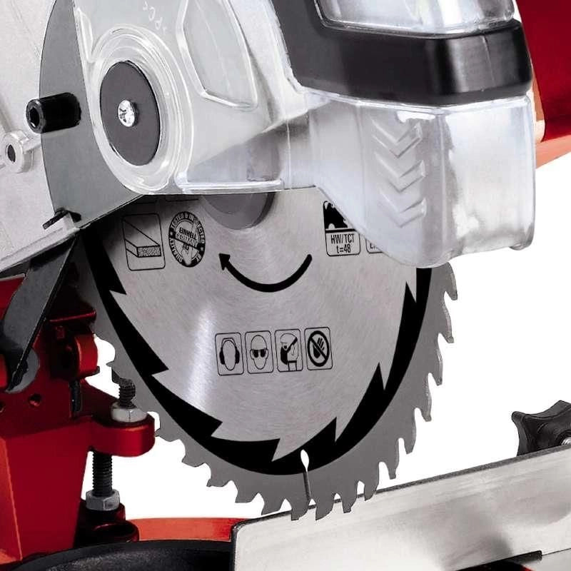 Einhell TC-MS 2112 Troncatrice per Legno 1600 W 5000 rpm Lama HM 210 mm Piano in Alluminio Taglio Obliquo 45°