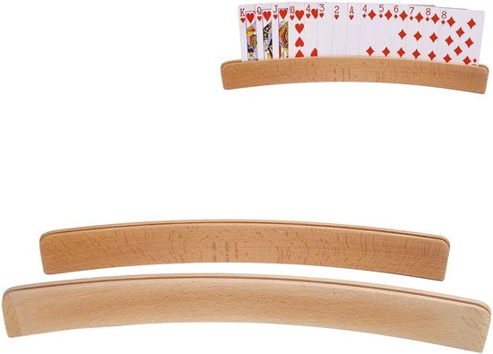Porta carte da gioco curva - 2 pezzi - Design ergonomico - Piatto per carte da gioco per bambini - Dimensioni 33,5 x 3,5 cm