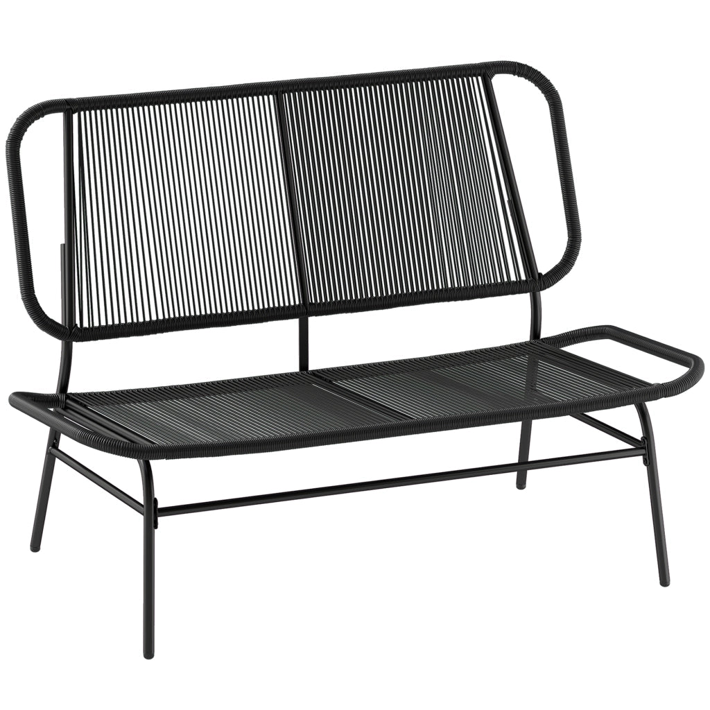 Divano 2 Posti in Rattan ¨C zephmum ¨C Nero