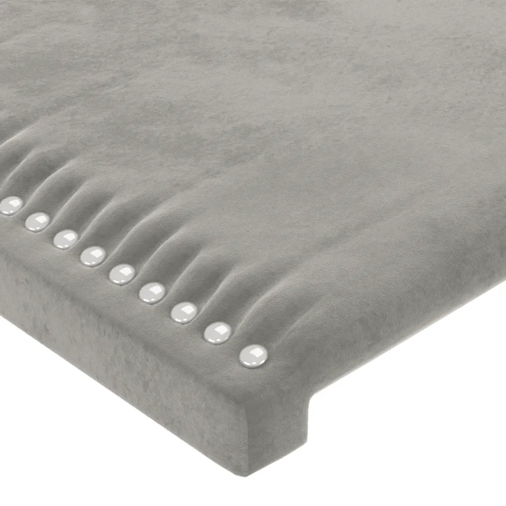 Testiera a LED Grigio Chiaro 200x5x118/128 cm in Velluto 3122350