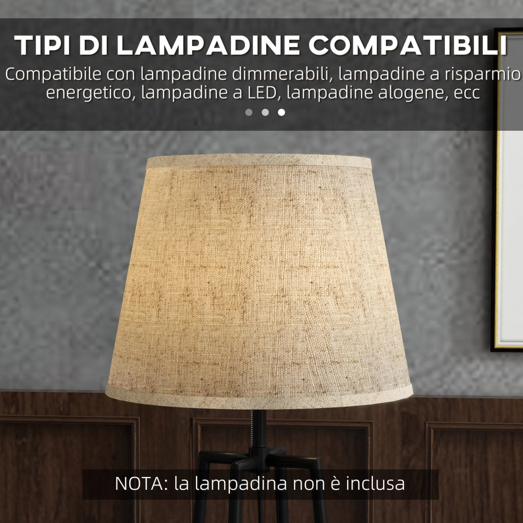 Lampada da Terra con Ripiani ¨C Xylo ¨C Nero e Marrone ?42x166cm