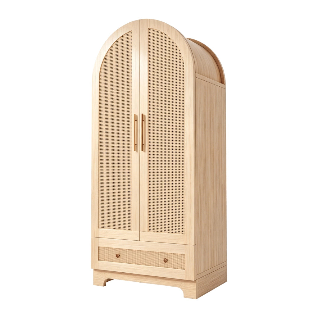 ARMADIO a doppia anta con 2 cassetti 70 x 55 x 170 cm colore legno