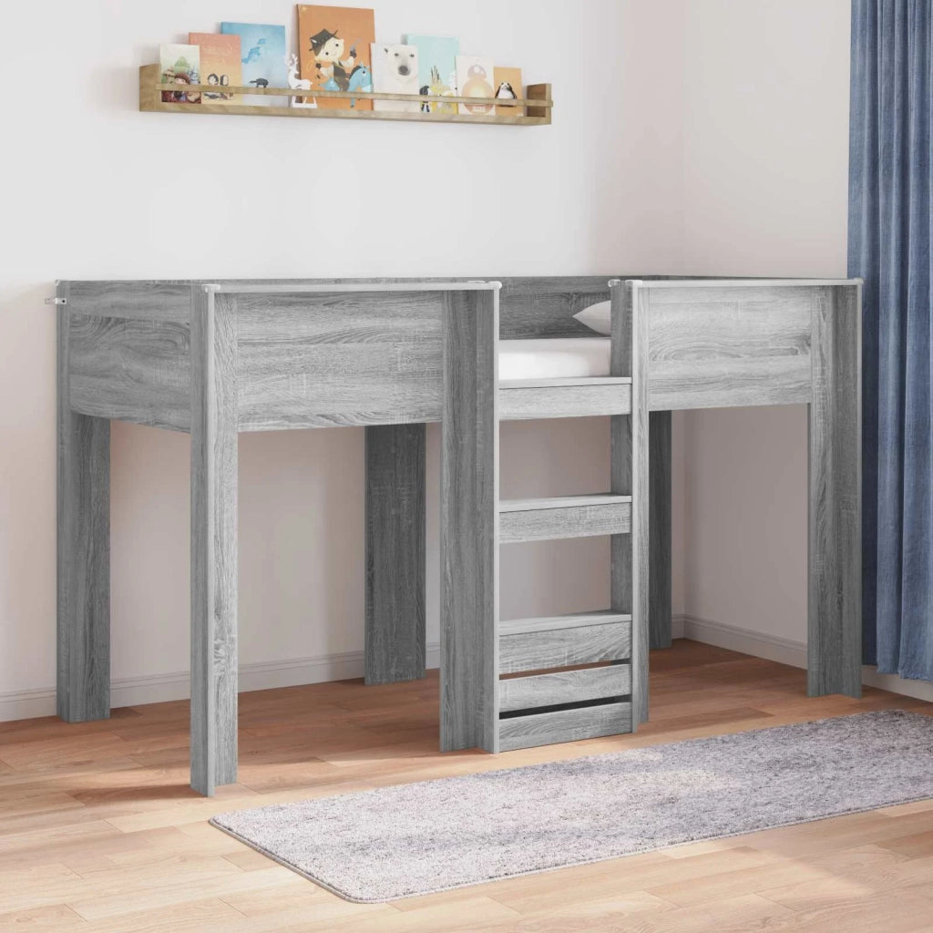 Letto a Castello per Bambini | Letto Infantile | Lettino Grigio Sonoma 75 x 190 cm