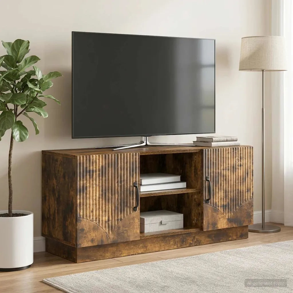 Mobile TV Rovere Fumo 102 x 34,5 x 47 cm Legno ingegnerizzato 895390