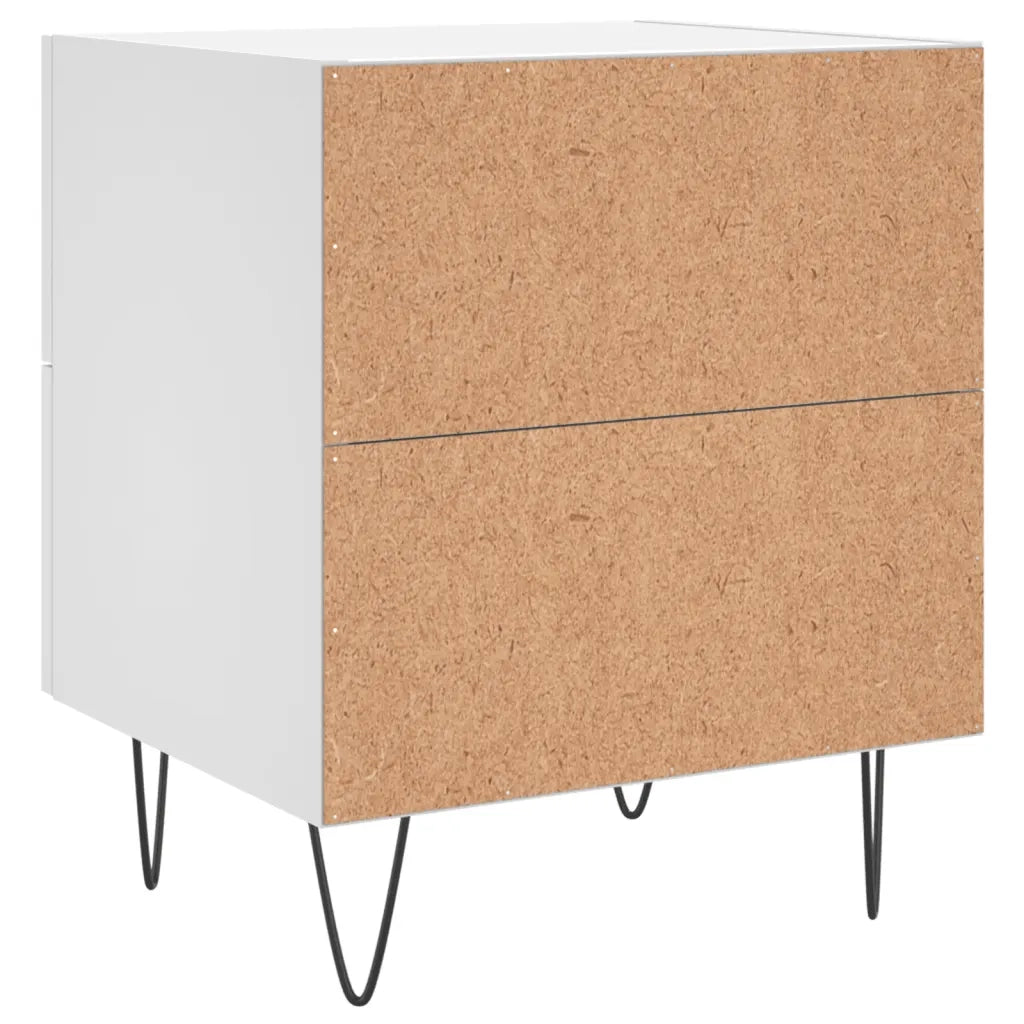 Comodini 2 pz-Set di 2 Tavolino da notte Bianchi 40x35x47,5 cm in Legno Multistrato 226846