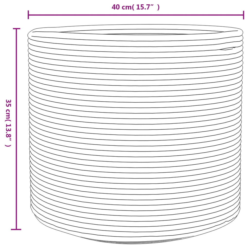 Cestino Portaoggetti Grigio e Bianco ?40x35 cm in Cotone CFW6847887
