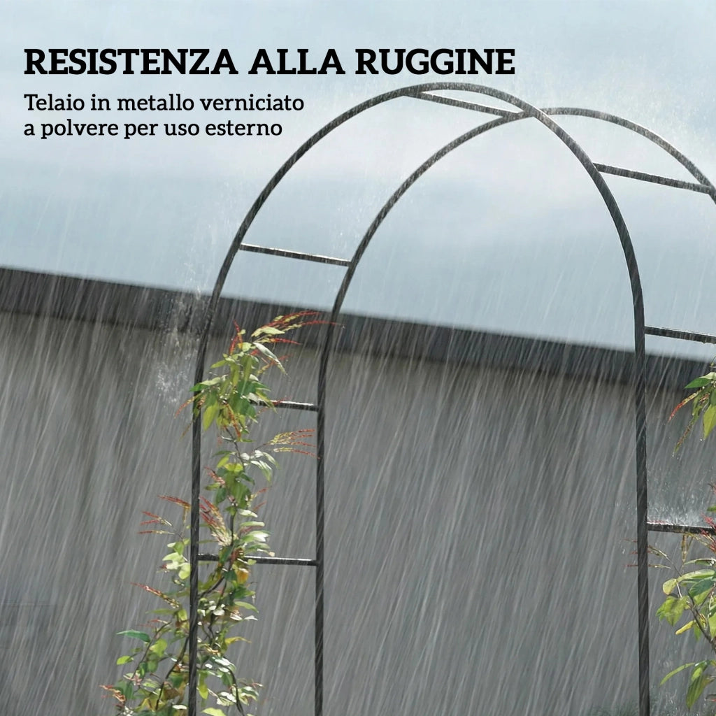Arco da Giardino in Metallo ¨C Minimal ¨C Nero