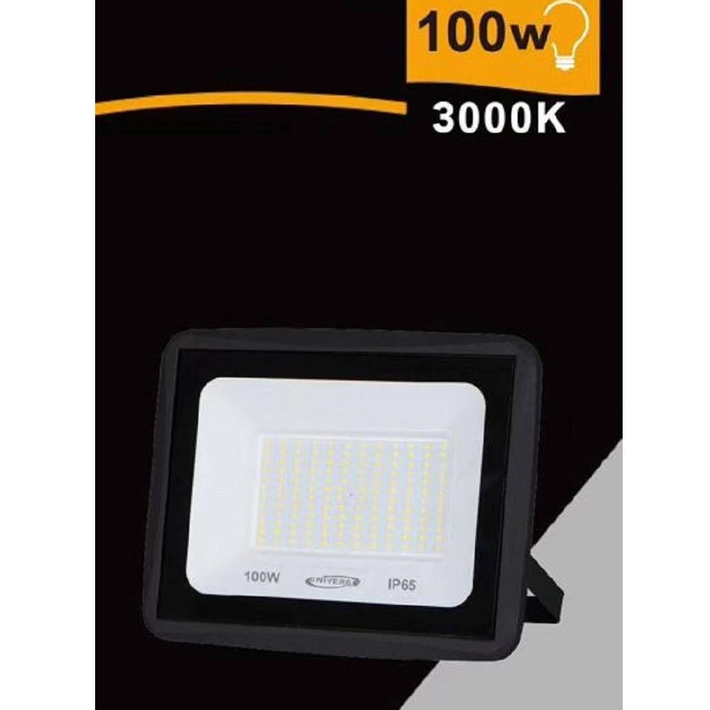Trade Shop - Faretto Led Faro 100watt 9000lm Ip65 Nero Luce Calda Naturale Fredda Ek02-100w-n -