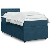 Giroletto a Molle con Materasso Blu 90x190 cm in Velluto