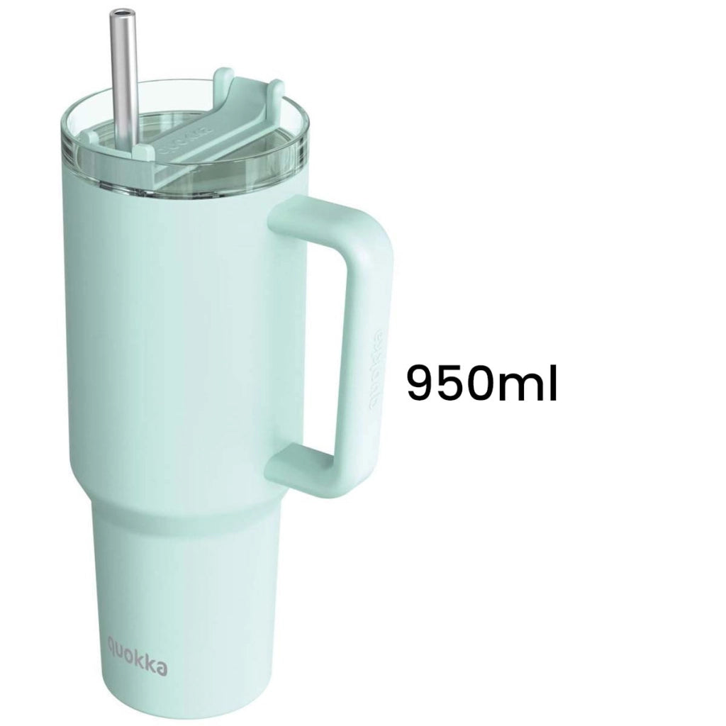 Bicchiere Termico 950 ml con Cannuccia e Manico Ergonomico Turchese Quokka