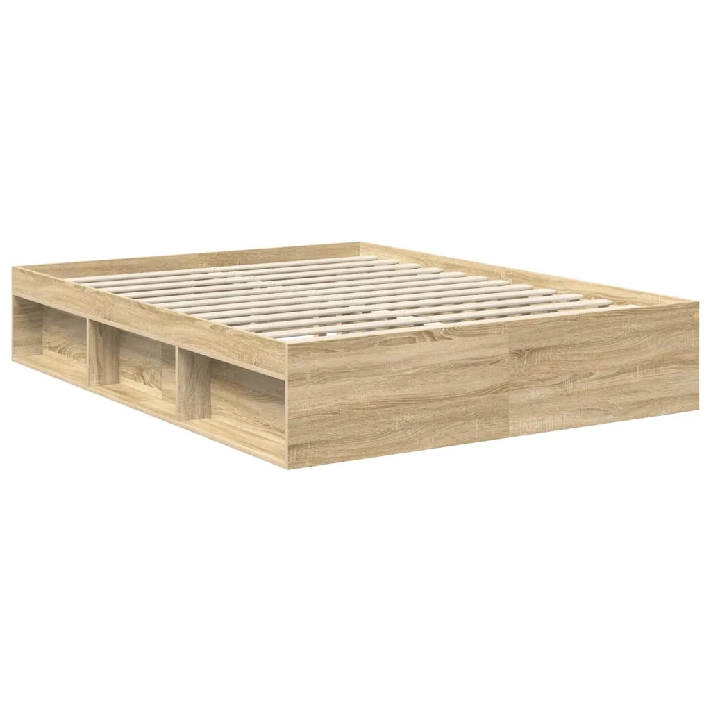 Struttura del letto Rovere Sonoma 150 x 200 cm Pino massello 3412472