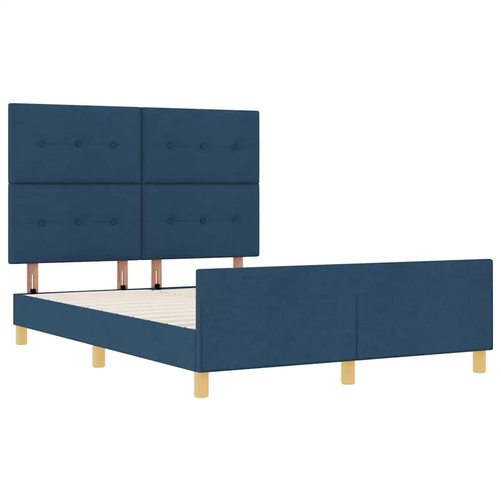 Struttura del letto con testiera Blu 160 x 200 cm Tessuto