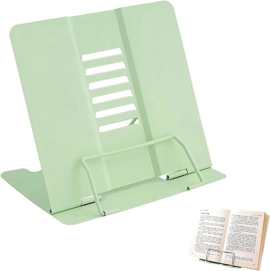 Supporto Librario Opaco - Rilegabile - Leva in Metallo - Regolabile - Angolo - Verde - Uso Ufficio Scuola Casa