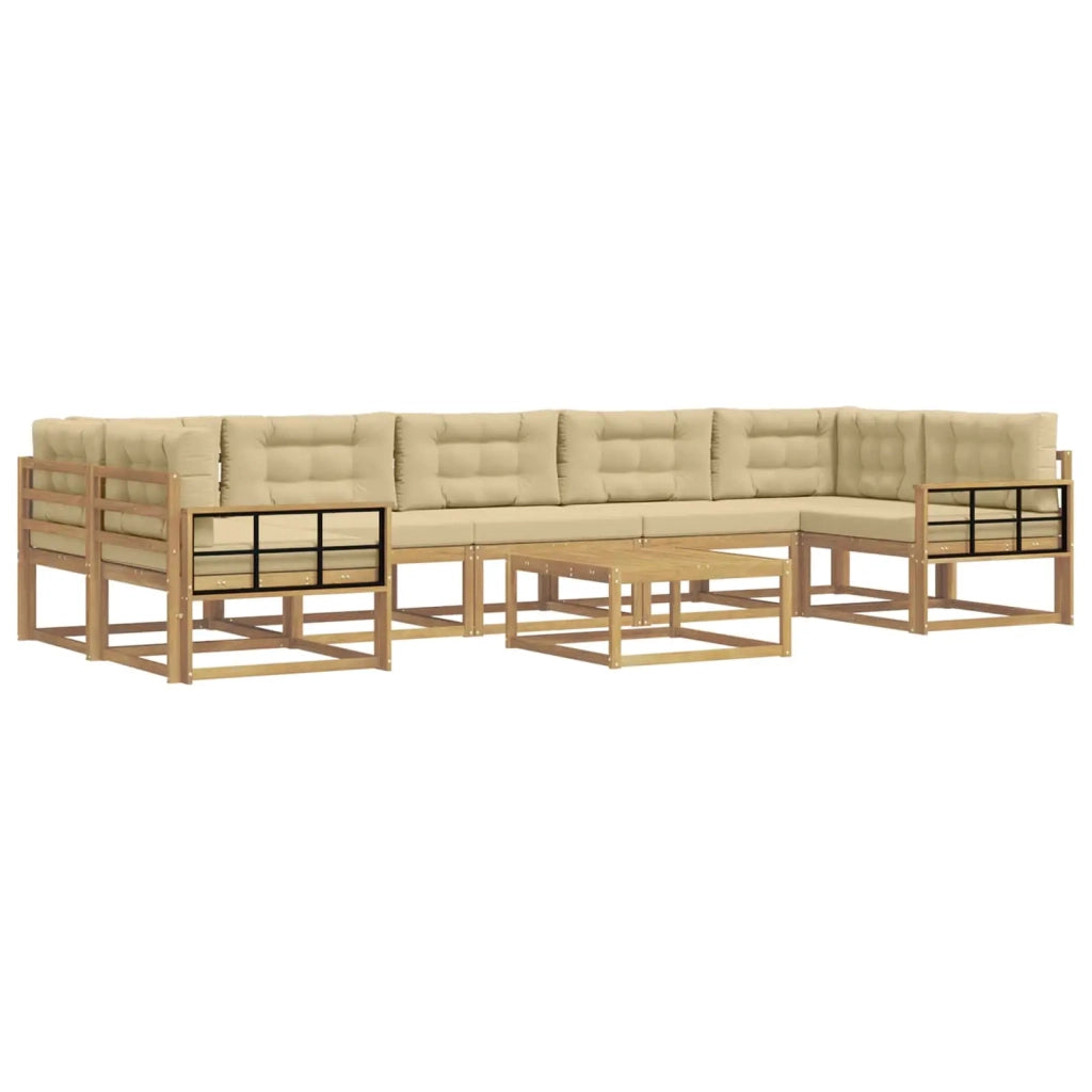 Set di divani da esterno 6 pz Bianco e Beige 3386212