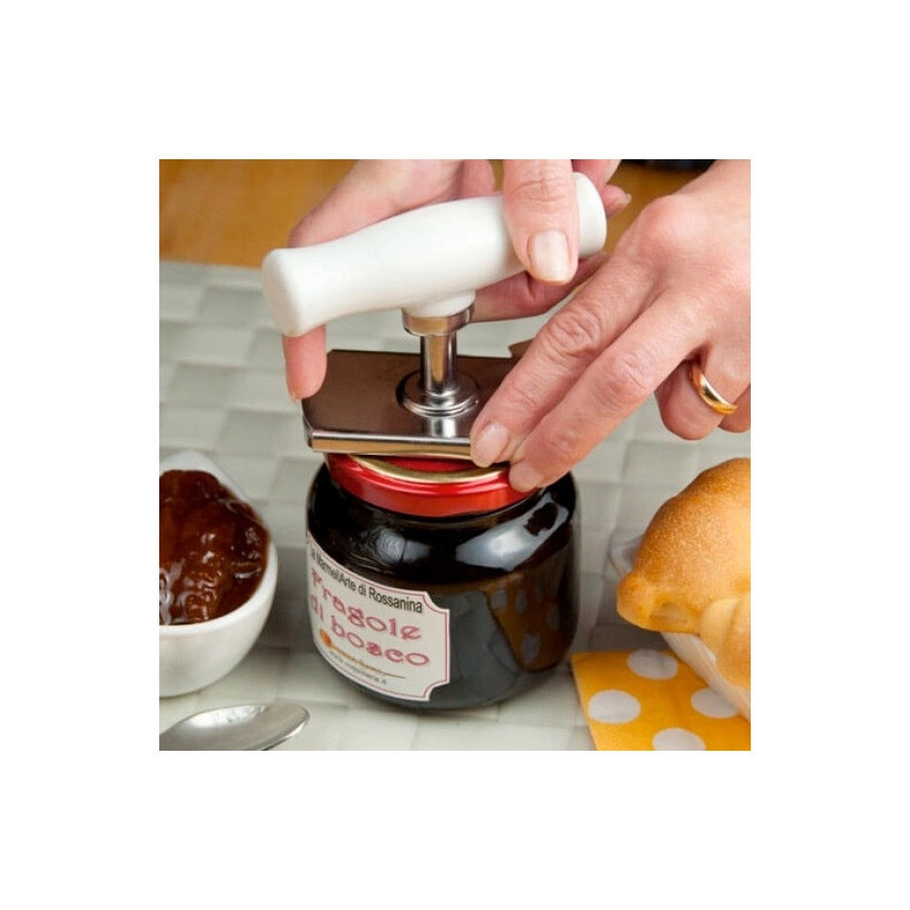 Trade Shop - Apribarattolo Apri Barattolo Barattoli Universale In Acciaio Inox Manico A T -