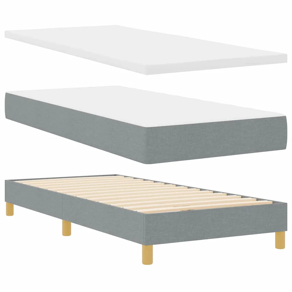Letto a molle con testiera Grigio chiaro 200 x 90 cm Poliestere