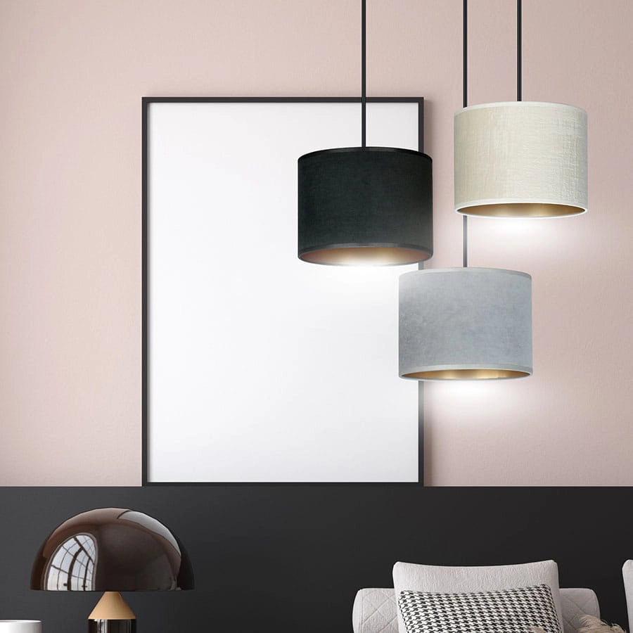Lampadario Emibig Hilde 3, 3xE27 nero multicolor dimmerabile