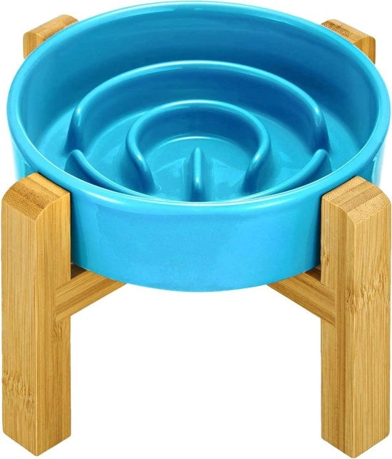 Lento alimentatore ceramico per razze piccole - azzurro cielo Ø 16 cm 400 ml