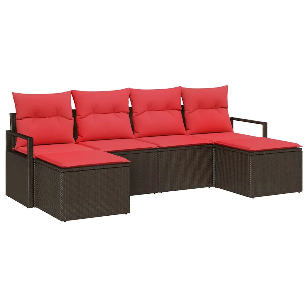 Set di divani 6 pcs Marrone polyrattan 3346494