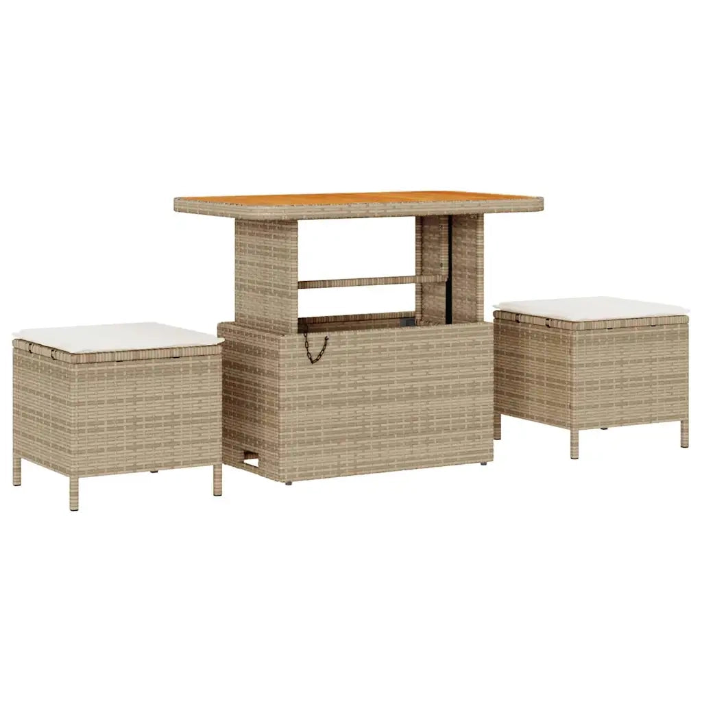 Set Divano da Giardino con cuscino 8 pcs Beige e Crema