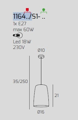 SOSPENSIONE BIANCO 1 LUCE CROMO 1164BI-S1-CR