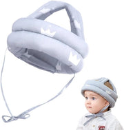 Elmetto per bambini, casco per bambini, protezione per bambini, protezione del capo per bambini, imbottitura in cotone regolabile, adatto per bambini dai 5 ai 24 mesi, sicuro per arrampicarsi e camminare, resistente agli urti (grigio)