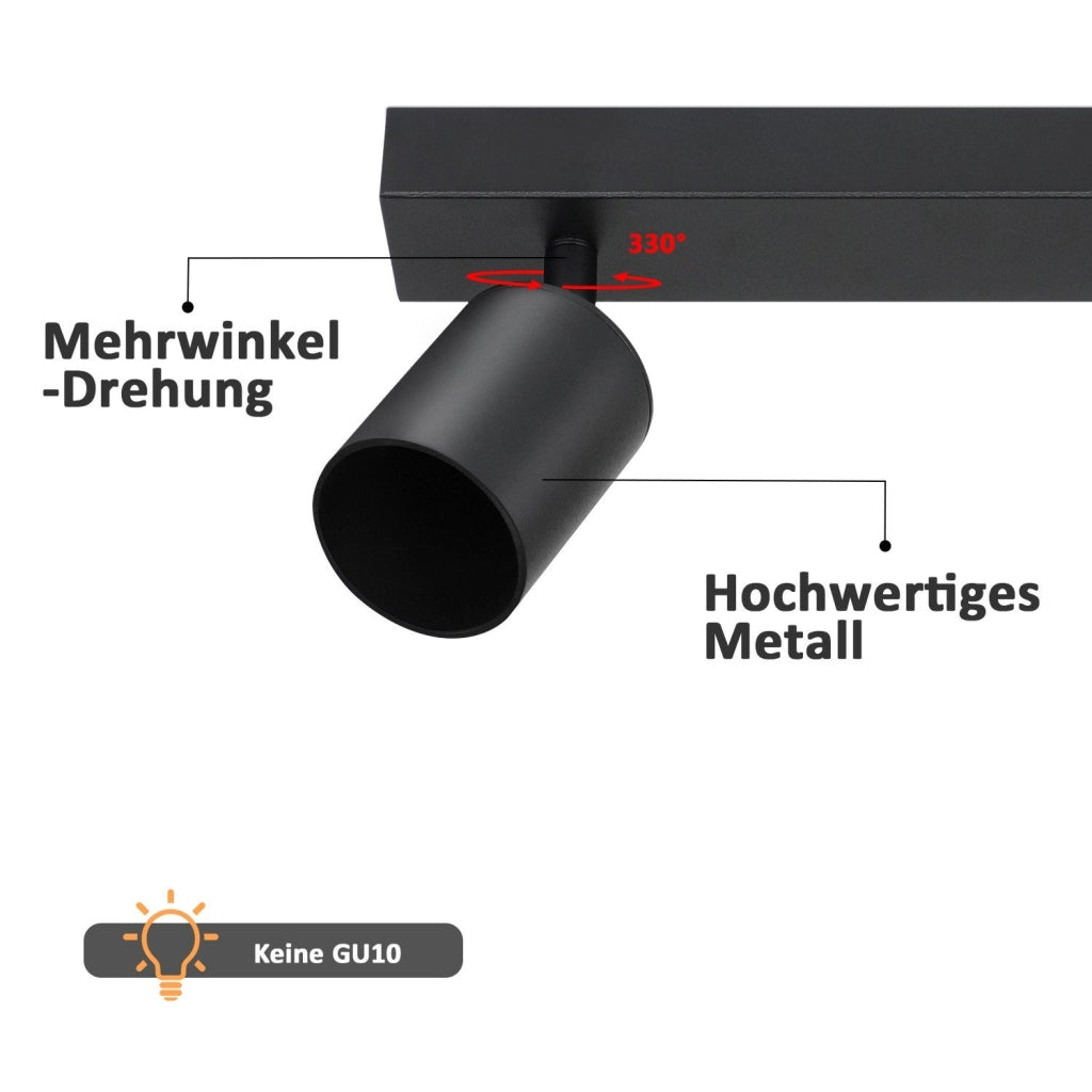 ZMH Faretto da soffitto a 2 fiamme 30CM plafoniera design moderno GU10 industriale orientabile