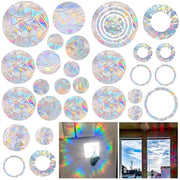 Stickers perloni a forma di prisma rotondi - Protezione degli uccelli - Stickers decorativi in PVC - Argentati - Stickers ombrelloni - Adatti per interni ed esterni