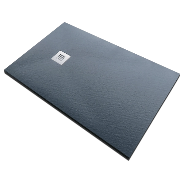 Piatto doccia marmoresina gelcoat pieno antracite grafite nero h.2,8cm Doliso Elostone 80x90  cm