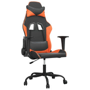 Sedia da Gaming | Sedia da e-sports Massaggiante Nero e Arancione in Similpelle