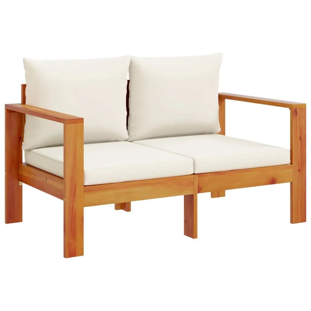 Set Divani da Giardino 4pz con Cuscini Legno Massello di Acacia