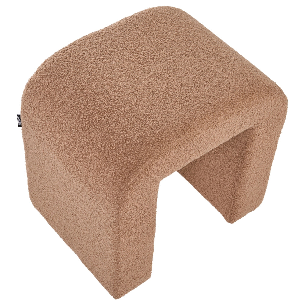 Pouf marrone chiaro Rivestimento in bouclé Pouf a forma di U Design moderno Accessori per il soggiorno
