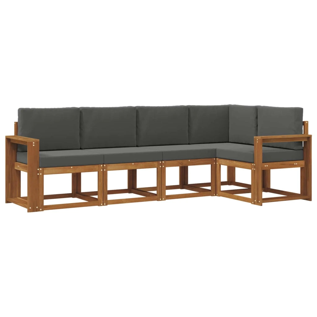 Set di divani da esterno con cuscino 5 pcs Naturale e Antracite 3366400