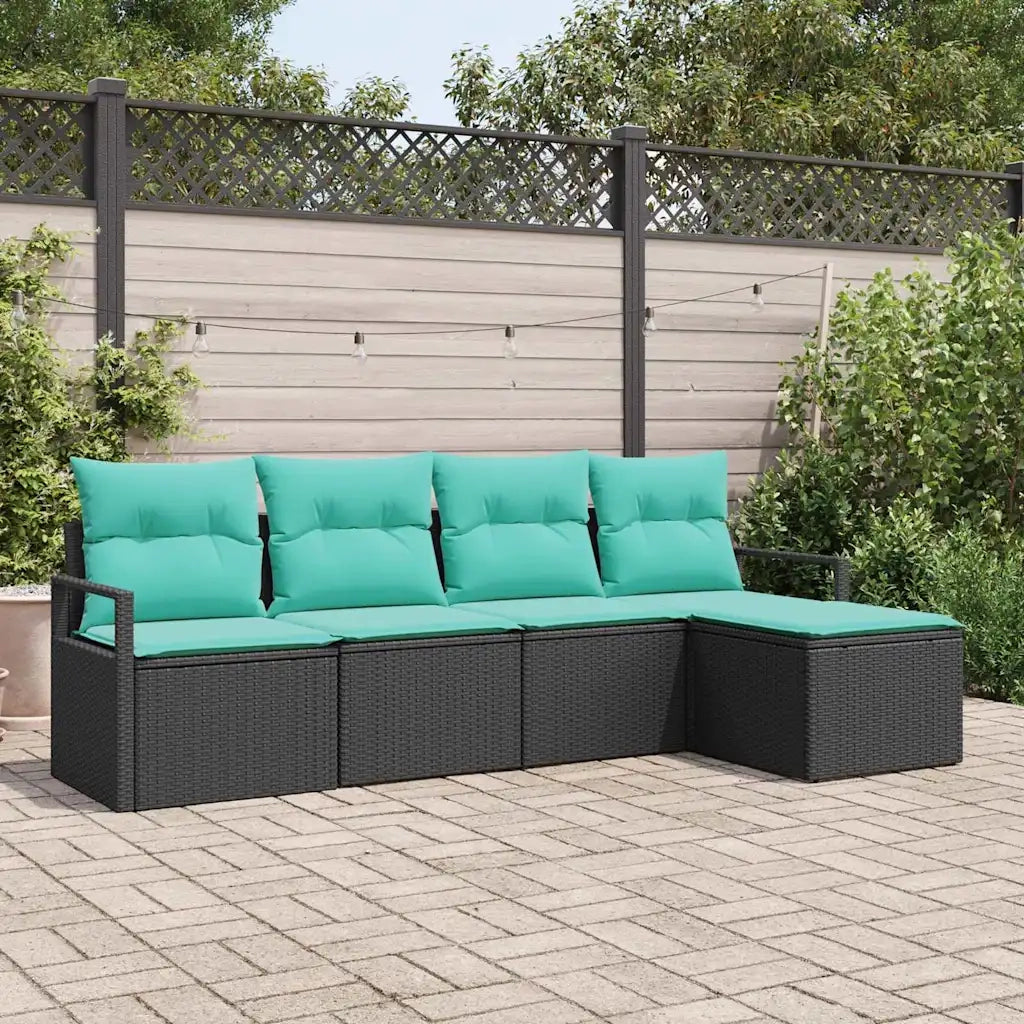 Set di divani 5 pcs Nero polyrattan 3346346