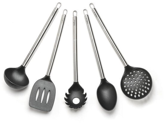 Set accessori cucina 5 pezzi nero