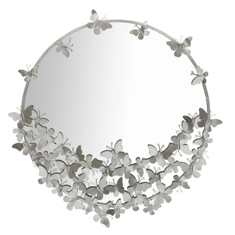 Specchio Farfalle Round Silver cm ø 91x3x94