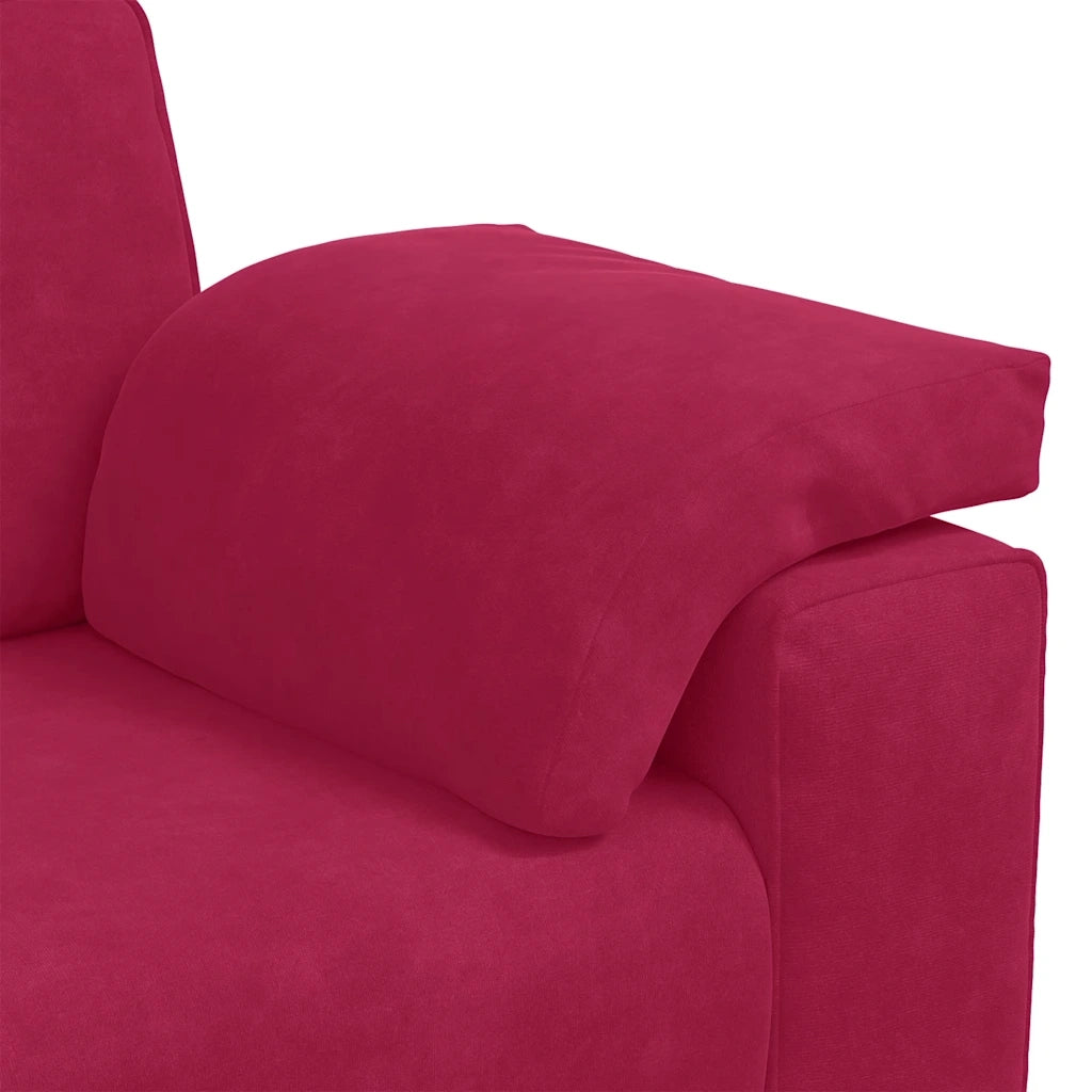 Divano a 3 Posti Rosso Vino 220x77x82 cm in Velluto 4105281