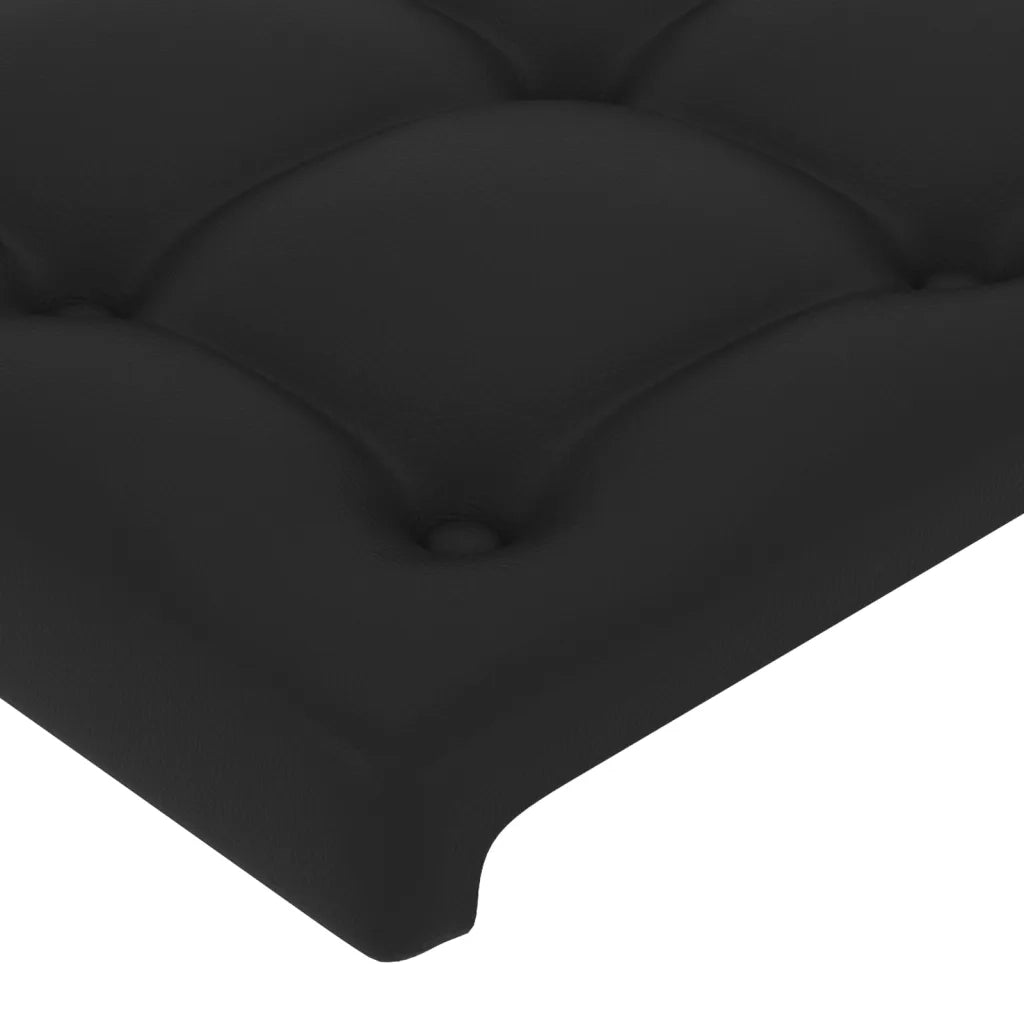 Testiera | Testata ad Orecchio Nera 183x23x78/88 cm in Similpelle