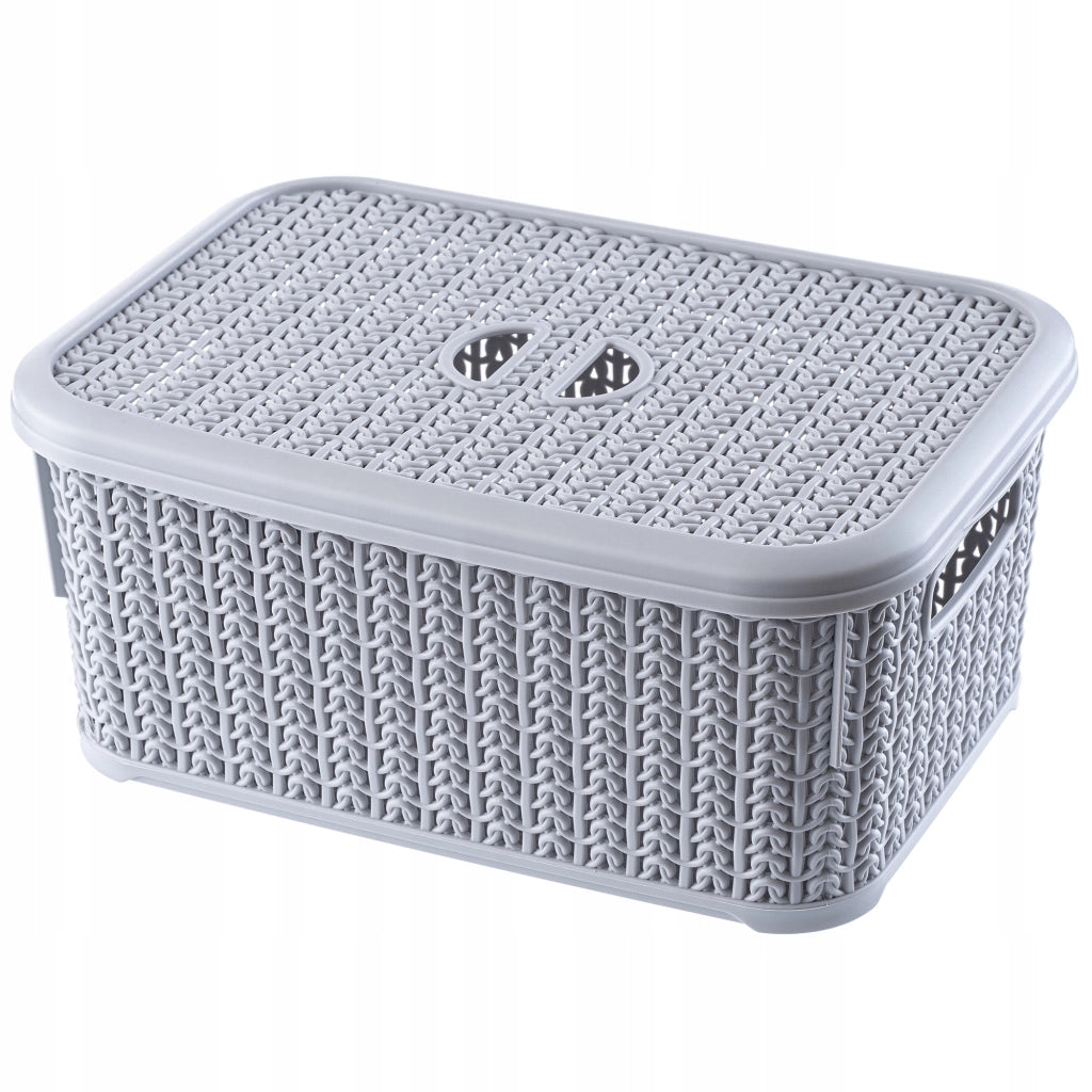 Set di 2 cestini organizer KADAX da 6 litri con coperchio.