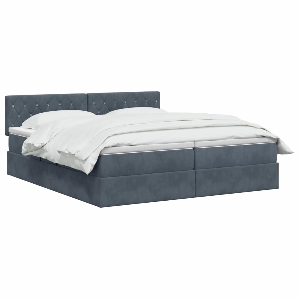 Letto con contenitore LED e materasso Grigio Scuro 200 x 200 cm 3459379