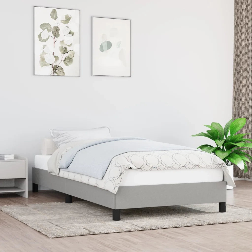 Letto singolo | Letto per adulti | Giroletto senza Materasso Grigio Chiaro 90x200 cm Tessuto