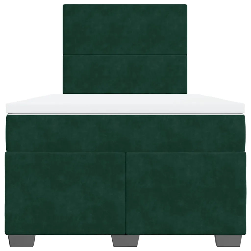 Giroletto a Molle con Materasso Verde Scuro 120x200 cm Velluto 3293179