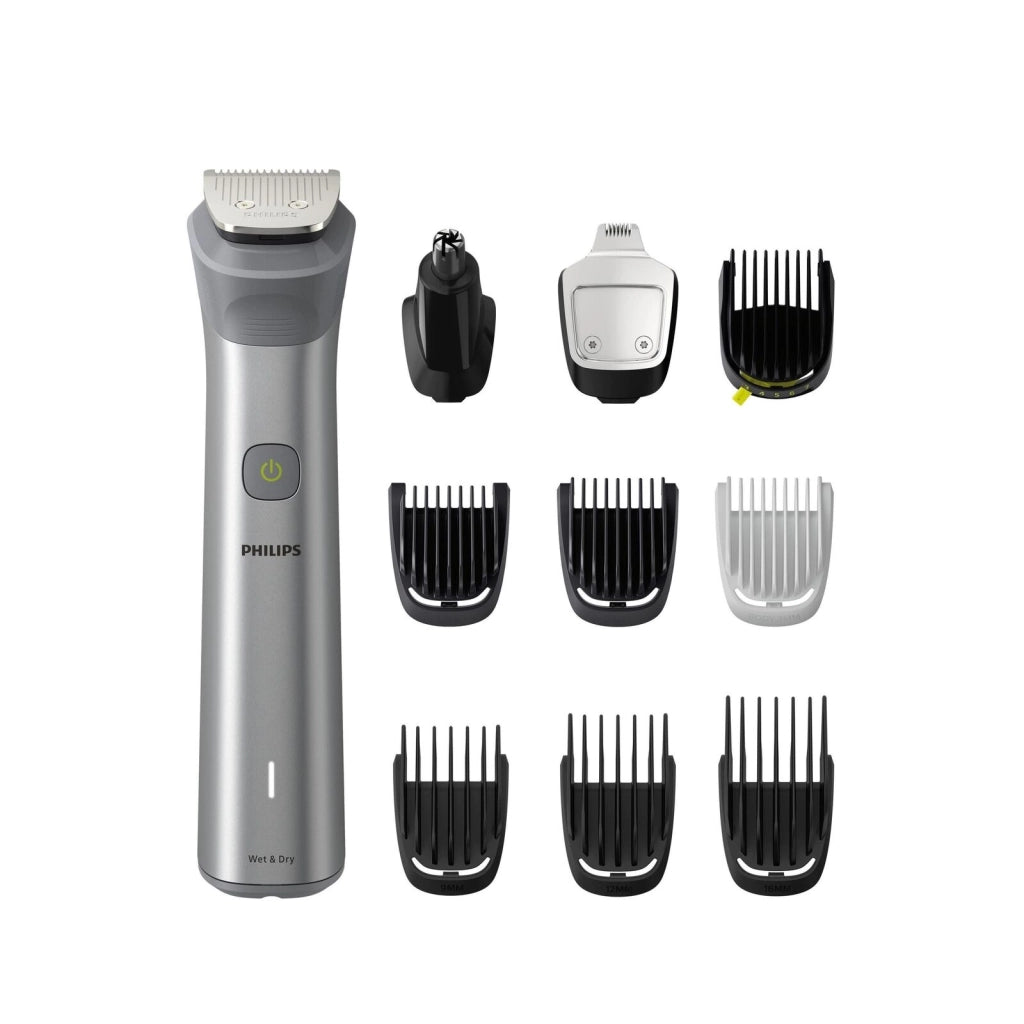 Philips MG5920-15 Serie 5000 Regolabarba Multigroom 10 in 1 Viso Capelli Corpo lame autoaffilanti autonomia 120 min colore Acciaio inox