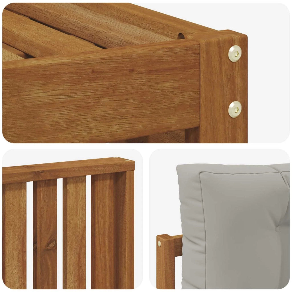 Set divani con cuscino 7 pcs Grigio Naturale e Chiaro 3373816