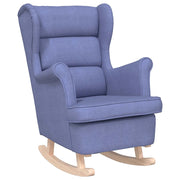Poltrona | Sedia a Dondolo Jeans Blu 74x90x102 cm in Tessuto