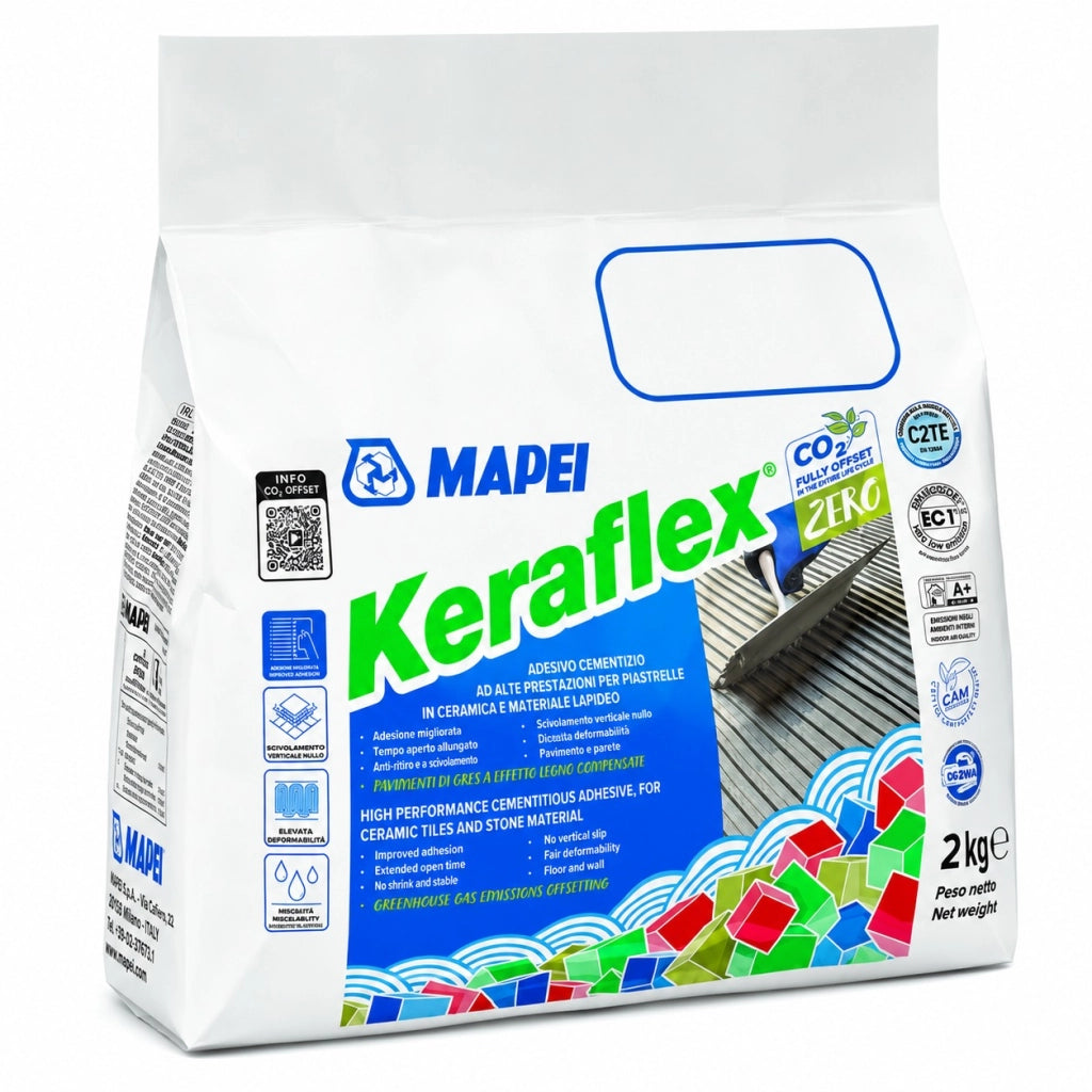 Mapei keraflex adesivo per piastrelle colore bianco da 2 kg