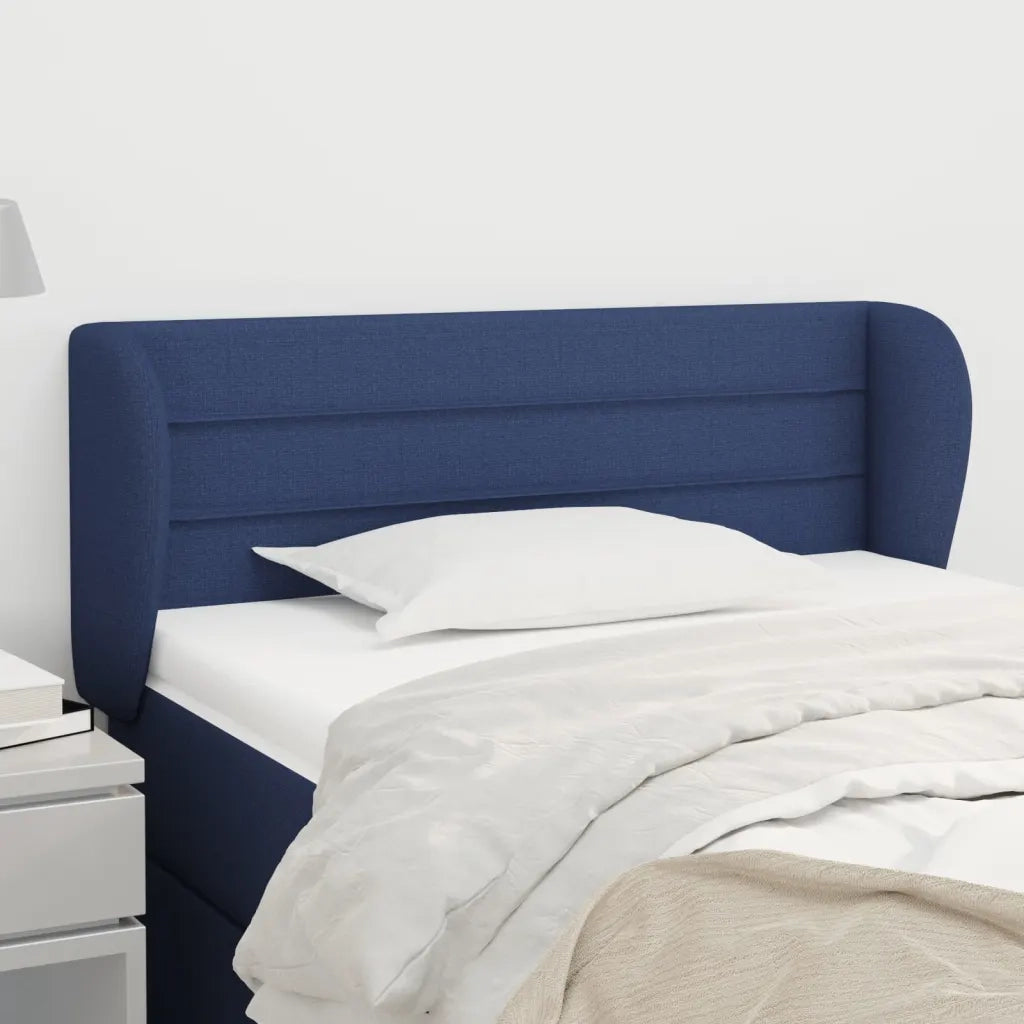 Testiera ad Orecchio-Testata con Orecchie Blu 93x23x78/88 cm in Tessuto 184874