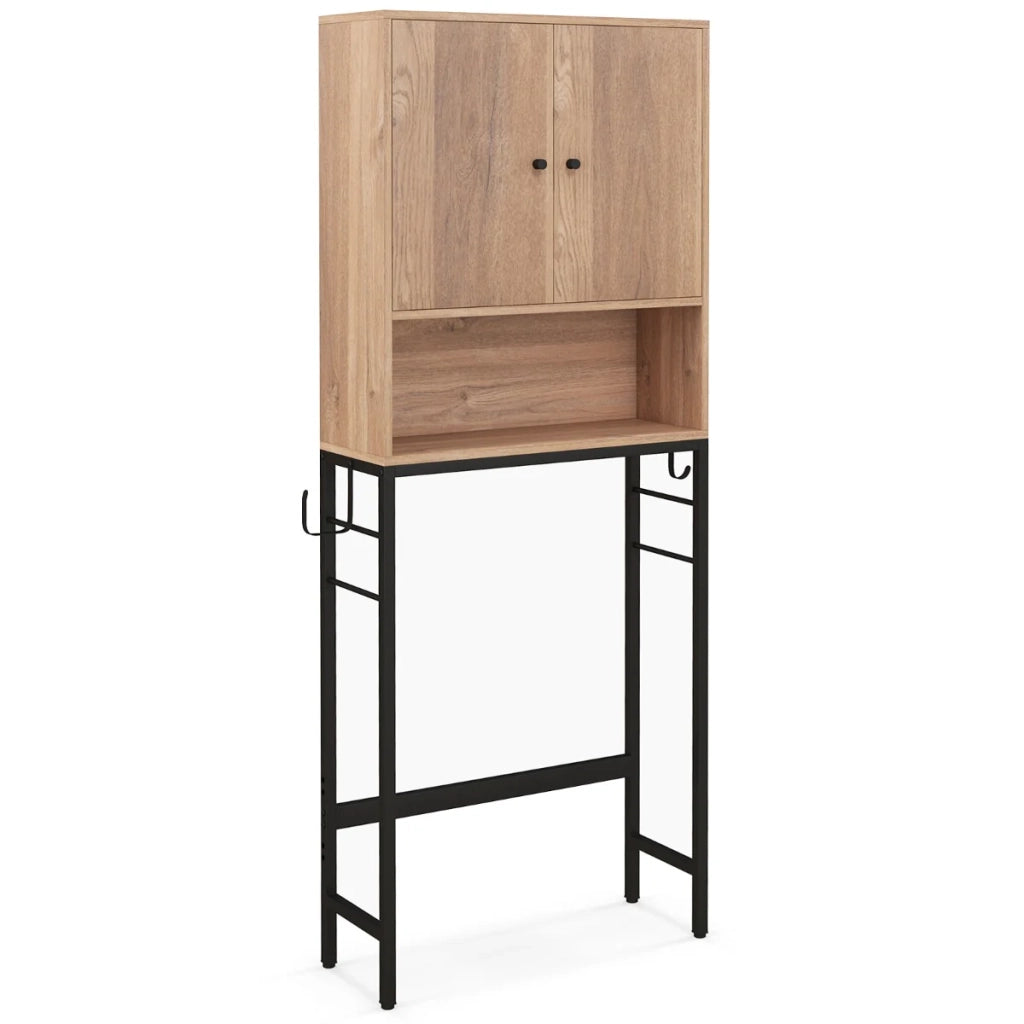 Mobiletto portaoggetti da bagno indipendente 23 x 63 x 165,5 cm ripiani regolabili design moderno in metallo naturale 20_0017106
